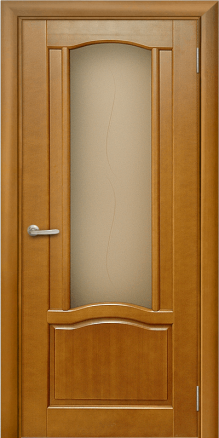 Дверь из массива Гамма Ель Стекло с рисунком Лиана - фото 1